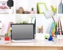 Gooseneck Organizer Desk Lamp with Holder and USB Port, White