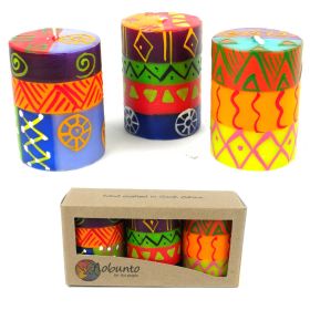 Hand Painted Candles Shahida Design - 3 in Set
