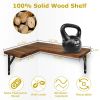 4 Packs Wood Corner Floating Shelf Organizer, Brown