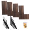 4 Packs Wood Corner Floating Shelf Organizer, Brown