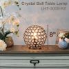 Elipse Medium 8" Contemporary Metal Crystal Round Sphere Glamourous Orb Table Lamp for Living Room, Bedroom, Entryway, Office, Foyer, Home Décor, Rest