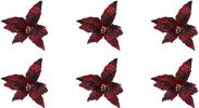 13 inch Plaid Poinsettia Pick pkg of 6