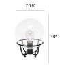 Old World Globe Glass Table Lamp, Black