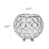 Elipse Crystal and Chrome 4.25 Inch Circular Candle Holder