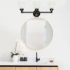 Essentix Traditional Three Light Metal and Translucent Glass Shade Vanity Uplight Downlight Wall Mounted Fixture for Bathroom, Entryway, Hallway, Oil