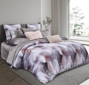 Amber Grey Abstract King Duvet
