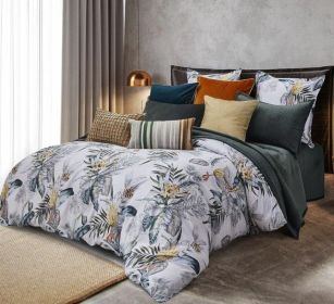 Ari Grey Tropical Queen Duvet
