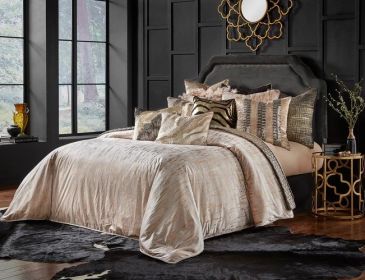 Arian Ivory Velvet Queen Duvet Cover