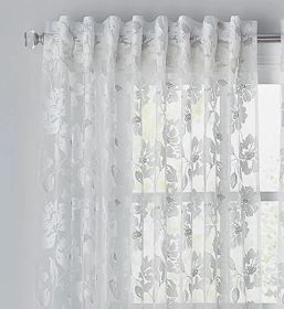 Bella White Silver Sheer Panel 54x108in
