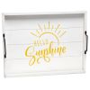 Decorative Wood Serving Tray w/ Handles, 15.50" x 12", "Hello Sunshine"