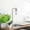 Modern Iron Desk Lamp with Glass Shade, Chrome