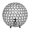 Elipse Medium 10" Contemporary Metal Crystal Round Sphere Glamourous Orb Table Lamp for Living Room, Bedroom, Entryway, Office, Foyer, Home Décor, Res