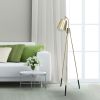 Industrial 1 Light Tripod Floor Lamp with Interior White Spotlight, Antique Brass