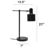Mid Century Modern Metal Table Lamp, Black