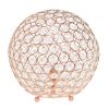 Elipse Medium 10" Contemporary Metal Crystal Round Sphere Glamourous Orb Table Lamp for Living Room, Bedroom, Entryway, Office, Foyer, Home Décor, Ros