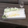 Decorative Wood Serving Tray w/ Handles, 15.50" x 12", "Hello Sunshine"