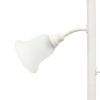 Torchiere Floor Lamp with 2 Reading Lights and Scalloped Glass Shades, White