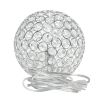 Elipse Medium 8" Contemporary Metal Crystal Round Sphere Glamourous Orb Table Lamp for Living Room, Bedroom, Entryway, Office, Foyer, Home Décor, Chro