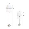 Perennial Modern Manhattan Extendable 3 Piece Metal Lamp Set (2 Table Lamps, 1 Floor Lamp) for Living Room, Bedroom, Home Décor with White Tapered Dru