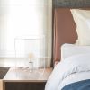 White Framed Table Lamp with Clear Cylinder Glass Shade, Large