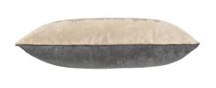 Mira Beige Charcoal Velvet Pillow