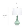 Droplet Table Lamp with Fabric Shade, Aqua