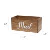 Rustic Farmhouse Wooden Tabletop Decorative Script Word "Mail" Organizer Box, Letter Holder, Natural