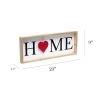 Rustic Farmhouse Wooden Seasonal Interchangeable Symbol "Home" Frame with 12 Ornaments, Natural