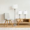 Perennial Modern Vienna 3 Piece Metal Lamp Set (2 Table Lamps, 1 Floor Lamp) for Living Room, Bedroom, Home Décor with White Tapered Drum Fabric Shade