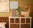 Modern Leather Table Lamp with White Fabric Shade, Beige