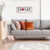 Rustic Farmhouse Wooden Seasonal Interchangeable Symbol "Home" Frame with 12 Ornaments, Natural