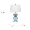 Dual Orb Table Lamp with Fabric Shade, Light Blue