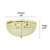 Crystal Glam 2 Light Ceiling Flush Mount, Gold