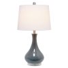 Droplet Table Lamp with Fabric Shade, Gray