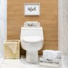 Three Piece Decorative Wood Bathroom Set, Large, Inspirational  (1 Towel Holder, 1 Frame, 1 Toilet Paper Holder)