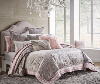 Zilar Queen Grey Velvet Duvet