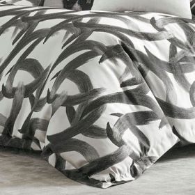 Ziya Queen Black Brushstroke Duvet