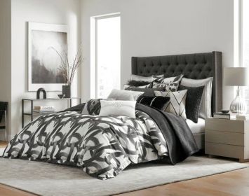 Ziya King Black Brushstroke Duvet