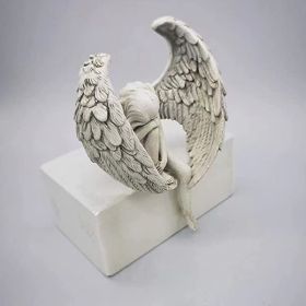 1pcs Love Angle With Wings Sculpture Ornament  Pure White