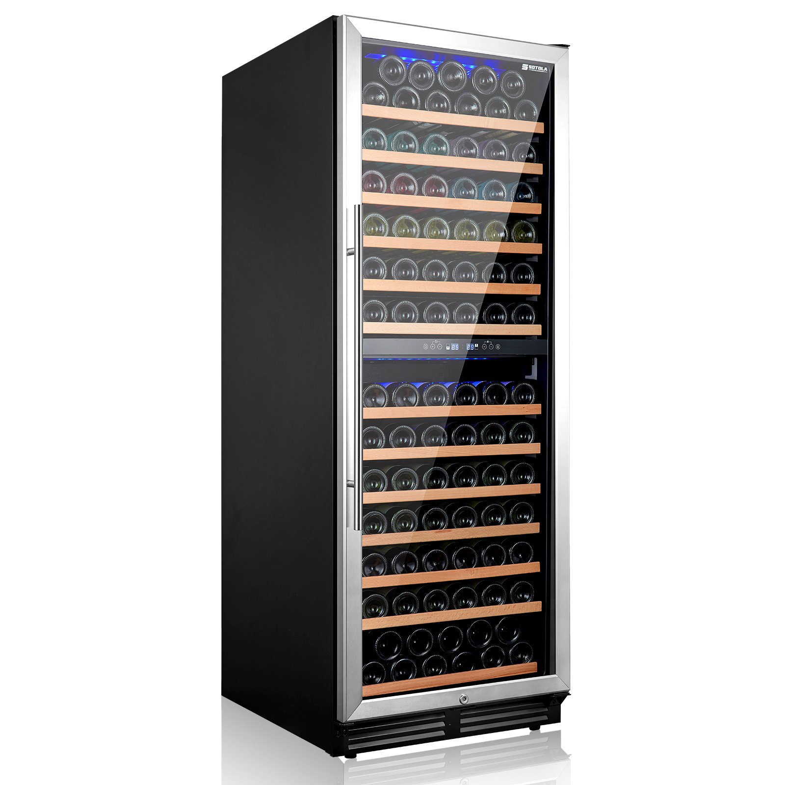 SOTOLA 24 inch Dual Zone Wine Cooler Refrigerator, 152 Bottle Large Capacity Fast Cooling Low Noise SOTOLA 24 inch Dual Zone Wine Cooler Refrigerator, 152 Bottle Large Capacity Fast Cooling Low Noise