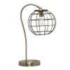 Arched Metal Cage Table Lamp, Antique Brass