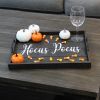 Decorative Wood Serving Tray w/ Handles, 15.50" x 12", "Hocus Pocus"