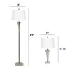 Perennial Modern Vienna 3 Piece Metal Lamp Set (2 Table Lamps, 1 Floor Lamp) for Living Room, Bedroom, Home Décor with White Tapered Drum Fabric Shade