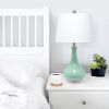 Droplet Table Lamp with Fabric Shade, Aqua