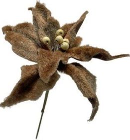 13 inch Brown Felt Poinsettia Stem pkg of 6
