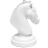 Polyresin Decorative Chess Horse Shaped Desk Lamp with White Tapered Fabric Shade, White