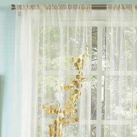 Aura White Gold Sheer Panel 42"x120"