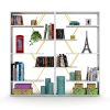 Modern Wood Frame Open Back 6 Shelves Bookcase, White