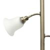 Torchiere Floor Lamp with 2 Reading Lights and Scalloped Glass Shades, Antique Brass