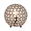 Elipse Medium 8" Contemporary Metal Crystal Round Sphere Glamourous Orb Table Lamp for Living Room, Bedroom, Entryway, Office, Foyer, Home Décor, Rest